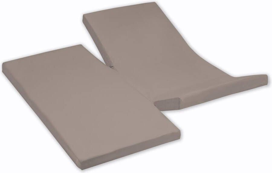 Damai Hoeslaken dubbele split (tot 35 cm) Katoen 160 x 200 cm Taupe