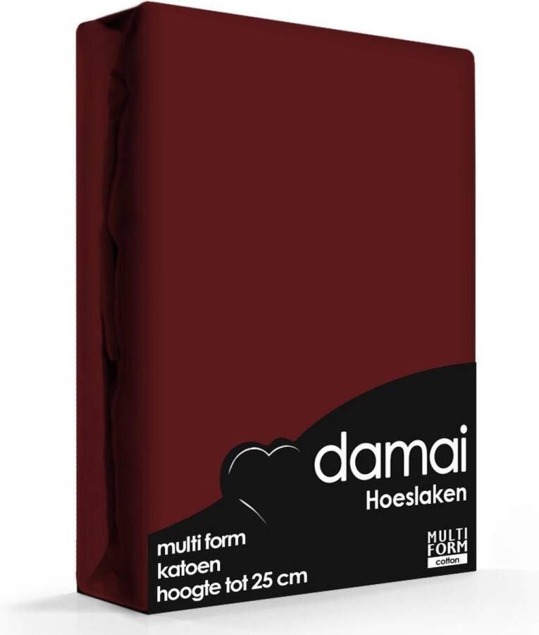 Damai Hoeslaken (tot 25 cm) Katoen 160 180 x 220 cm Burgundy