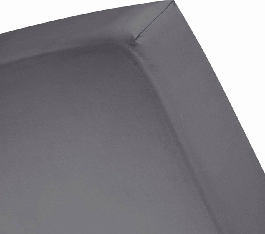 Damai Hoeslaken Biologisch Katoen Satijn 30cm Hoekhoogte anthracite 100x210cm