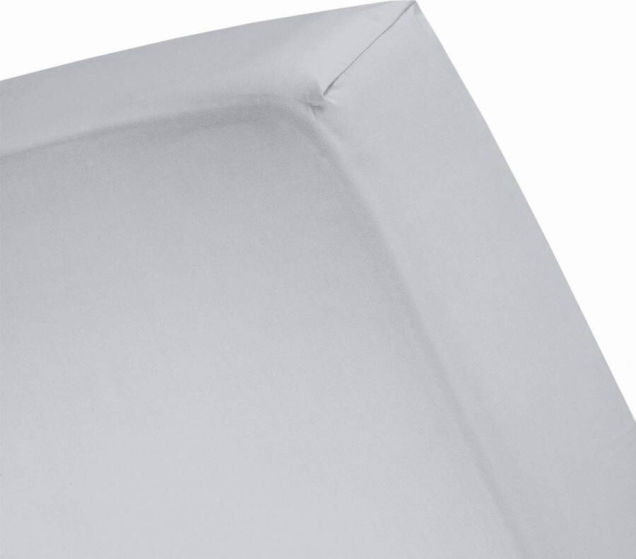 Damai Hoeslaken Biologisch Katoen Satijn 30cm Hoekhoogte light grey 140x200cm