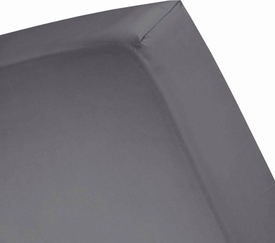 Damai Hoeslaken Biologisch Katoen Satijn 30cm Hoekhoogte anthracite 100x220cm