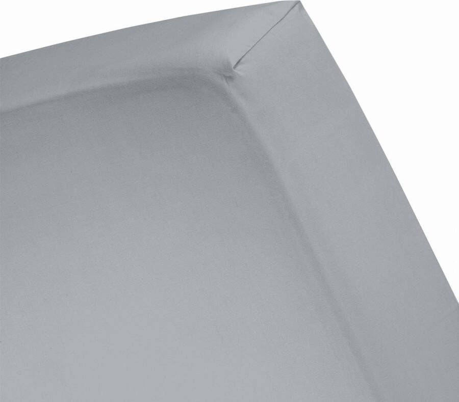 Damai Hoeslaken Biologisch Katoen Satijn 30cm Hoekhoogte grey 100x200cm