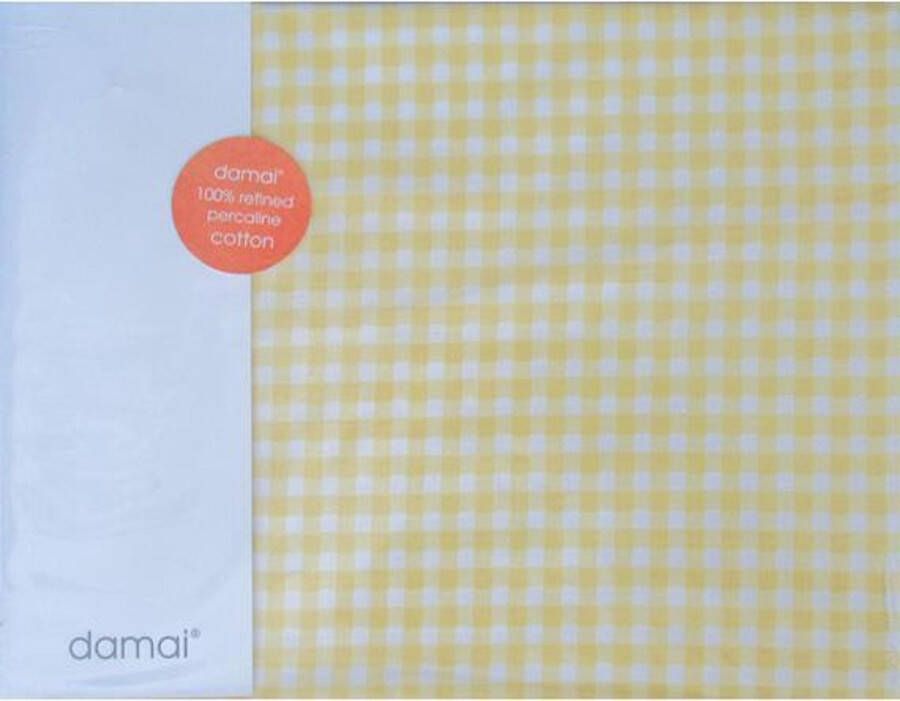 Damai Vichy Hoeslaken Ledikant 60x120 cm Yellow