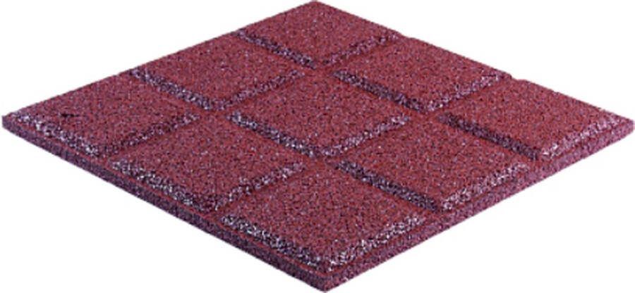 Damen Rubber Terrastegel rubber 50 x 50 x 2.5 cm rood