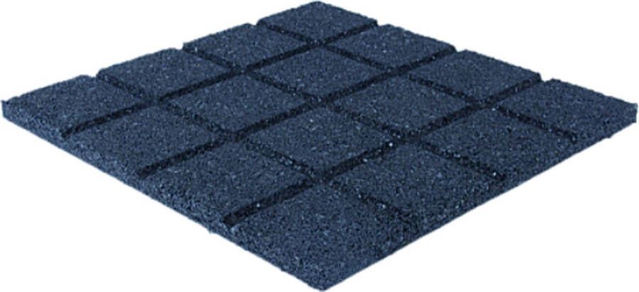 Damen Rubber Terrastegel rubber 50 x 50 x 2.5 cm zwart
