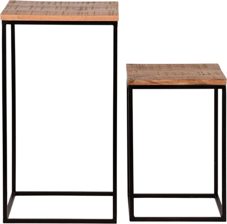 LABEL51 | Bijzettafel Vintage Rough Mangohout | Woonkamertafels | Bijzettafel