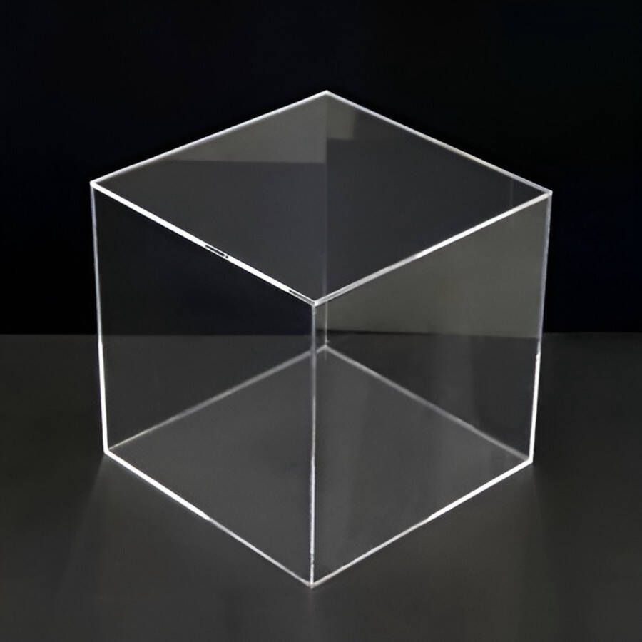 Damme Kunststoffen Plexiglas kubus brievenbus 30x30x30cm Met dichte deksel én deksel met gleuf