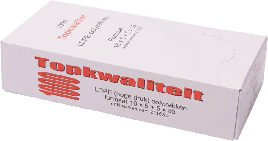 Damsouq Polyzakken Plastic Zakken Inpak en Verpak Zakjes boterhamzakjes LDPE 16x 5 + 5 x 35 (1000 zakken per doos)