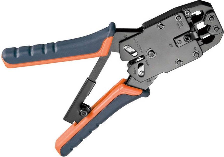 Danicom professionele netwerk krimptang metaal voor RJ 45 en RJ 11 connectoren