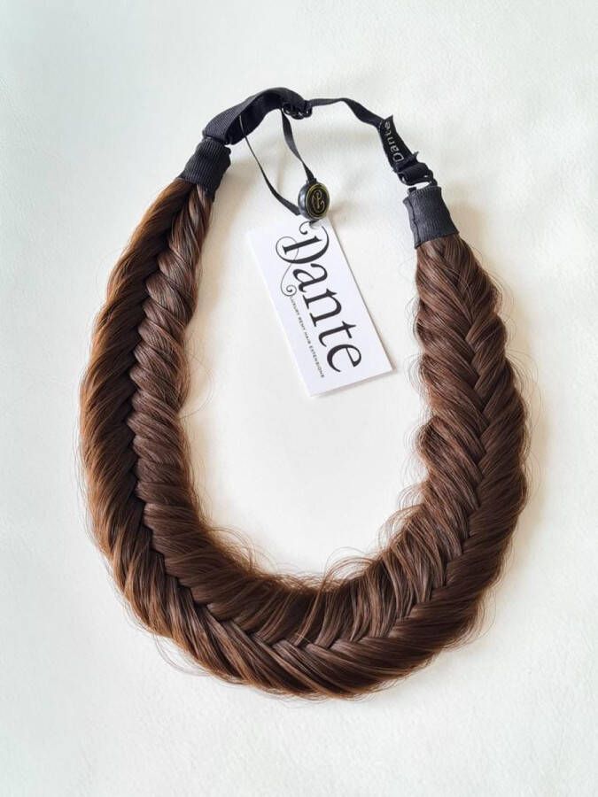 Dante Braid Fishtail Vlecht haarband met aanpasbare strap voor kinderen en volwassenen 4 Medium Reddish Brown