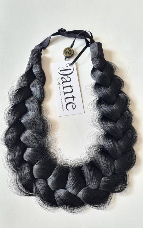 Dante Braid Messy Vlecht haarband met aanpasbare strap voor kinderen en volwassenen 1 Black
