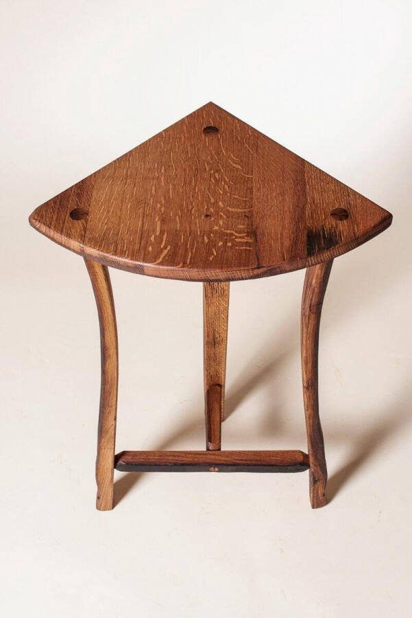 Darach Hoektafel van oude whiskyvaten hoogte 75 cm Handgemaakt Scotland