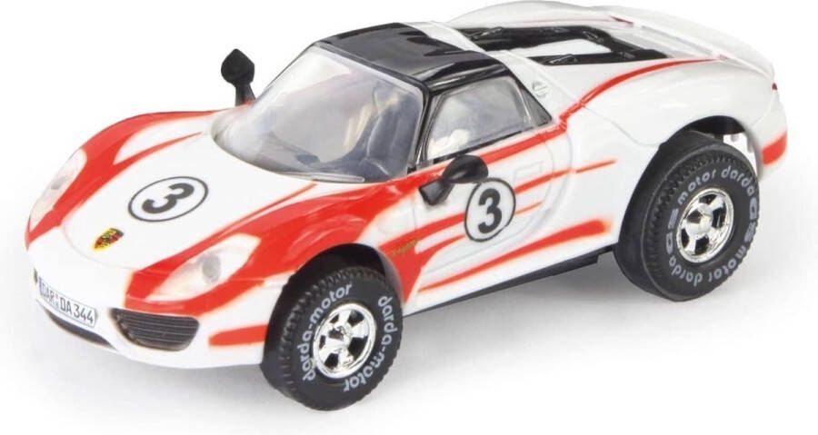 Speelgoed de Betuwe Darda Speelgoedauto Porsche 918 Spyder Pull-back 1:60 Wit