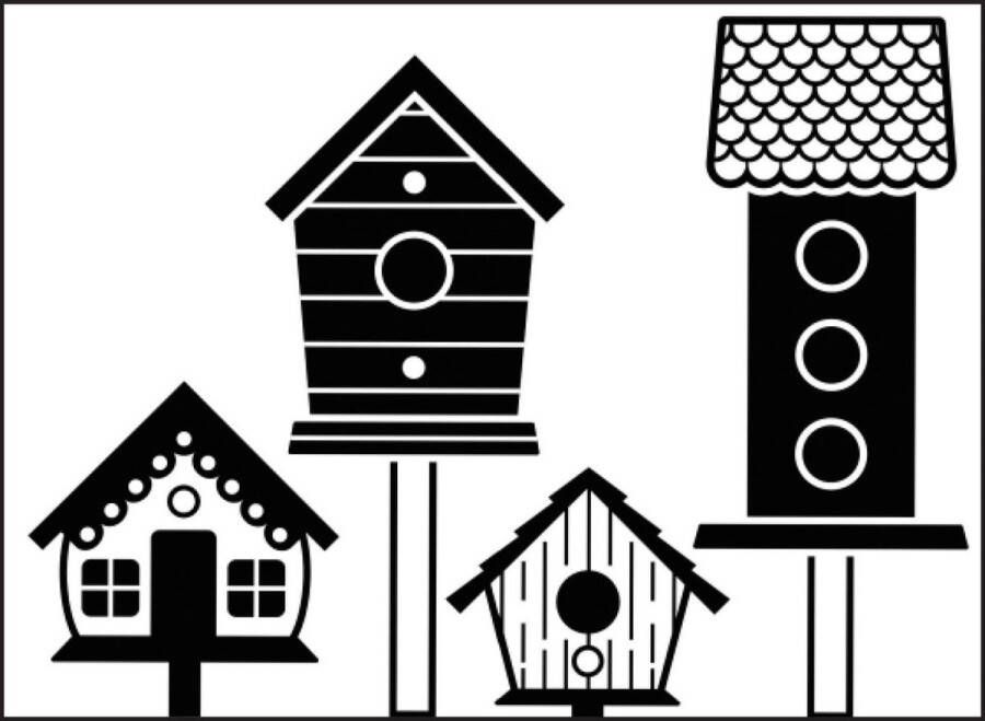 Darice Embossing mal 1219-401 Birdhouses Post (vogelhuisjes)