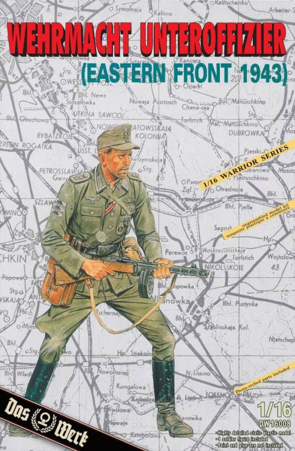 Das Werk 1:16 16008 Wehrmacht Unteroffizier-Eastern Front 1943 Figuur Plastic Modelbouwpakket