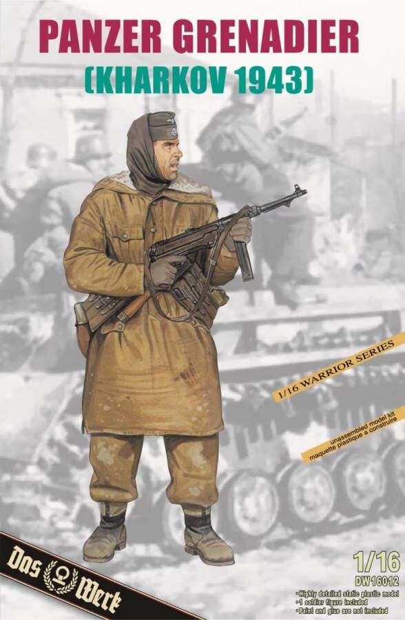 Das Werk 1:16 16012 Panzergrenadier-Kharkov 1943 Figuur Plastic Modelbouwpakket