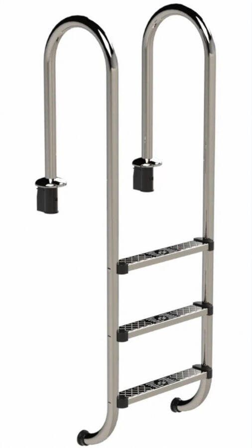 Datron Zwembadladder 3 treden Inbouwladder Ladder 3 treden Florida Ladder