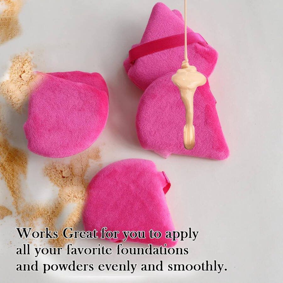 Daubigny Powder Puff Make-up Sponsje Beauty Blender Poederspons Powder Puff Driehoek 6 stuks Roze