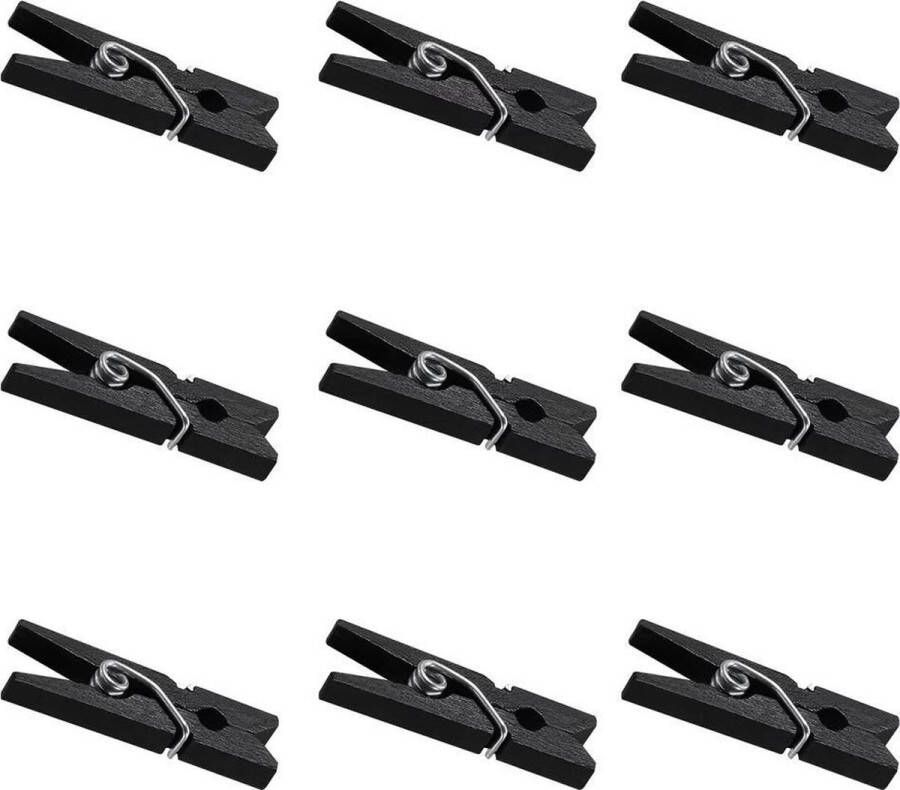Davim Mini Wasknijpers 100 stuks 3cm Hout Zwart
