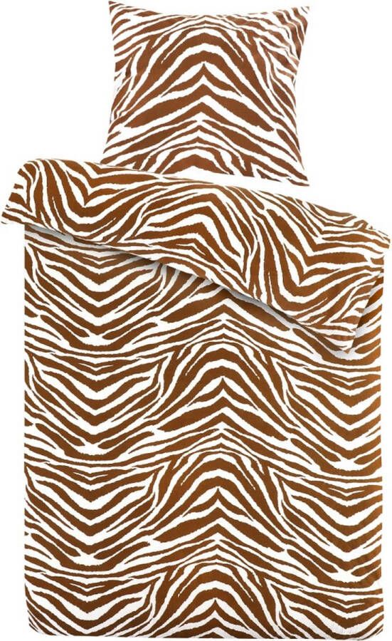 Day Dream Zebra Flanel Dekbedovertrek Eenpersoons 140x200 220 cm Bruin