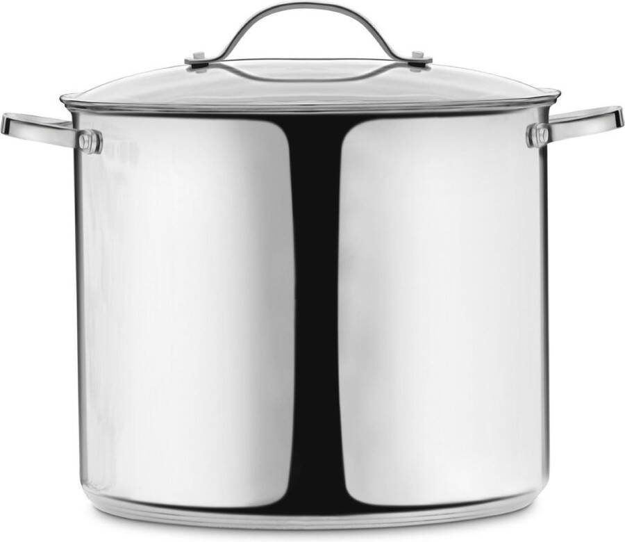 Day Soeppan met glazen deksel 10 Liter RVS Kooppan Braadpan Stamppotpan