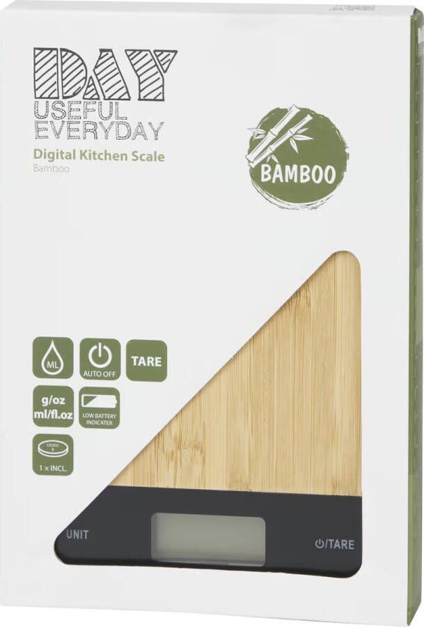 Day Useful Everyday Bamboe digitale keukenweegschaal