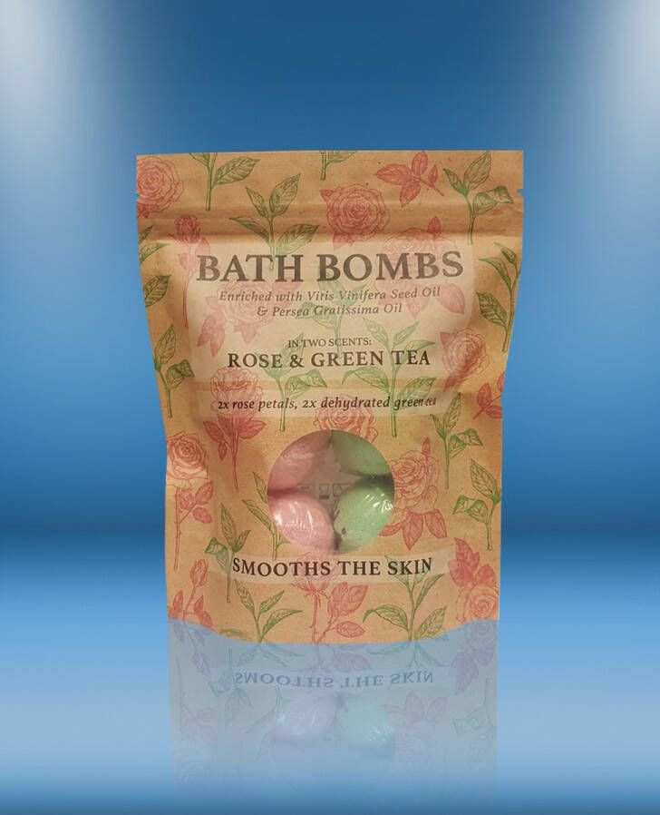 Dayes Badbruisballen 4 x 50 gram Rose & Green Tea –