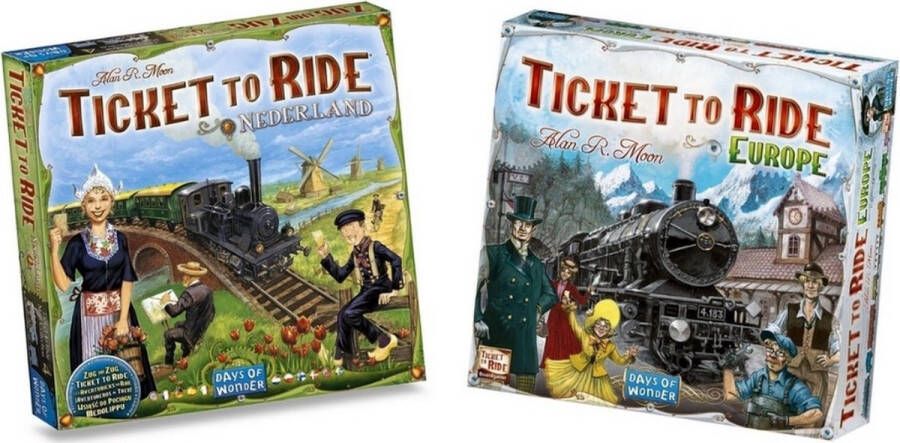 Days of Wonder Spellenbundel Ticket to Ride -2 Stuks- Europa (Basisspel) & Uitbreiding Nederland