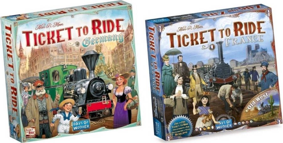 Days of Wonder Spellenbundel Ticket to Ride 2 Stuks Uitbreidingen Frankrijk + Old West & Duitsland