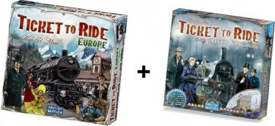 Days of Wonder Ticket to Ride Europe + uitbreiding Ticket to Ride UK Bordspel Combi Deal