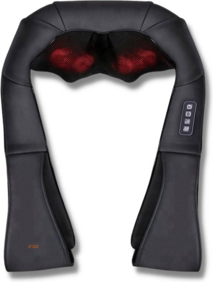 D'AZ Massagekussen Draadloos Shiatsu Nekmassage apparaat Zwart