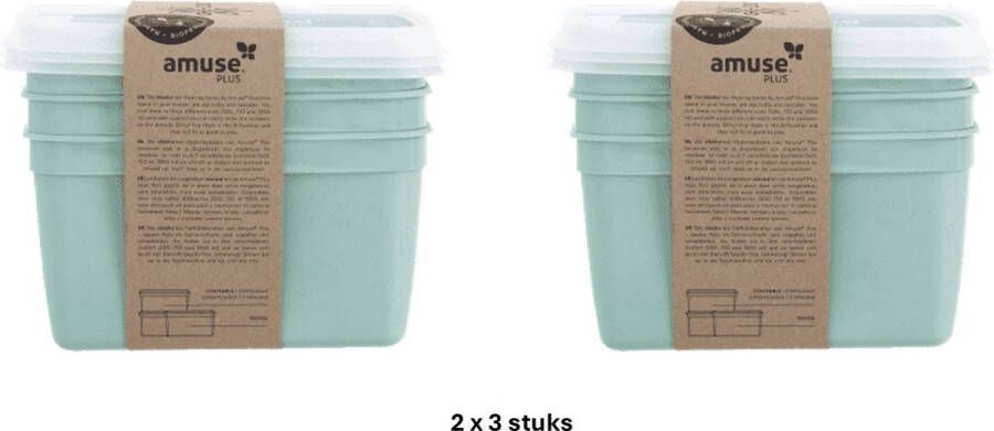 Dbp Amuse 6 x Diepvriesdoos 1000 ml BIO Groen Alaska 6 stuks 70% gemaakt van suikerriet Vershoudbakjes
