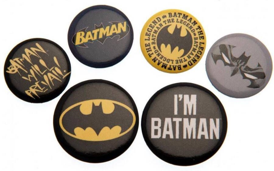 Batman DC Button Badge Set (Pack of 5) (Multicolour)