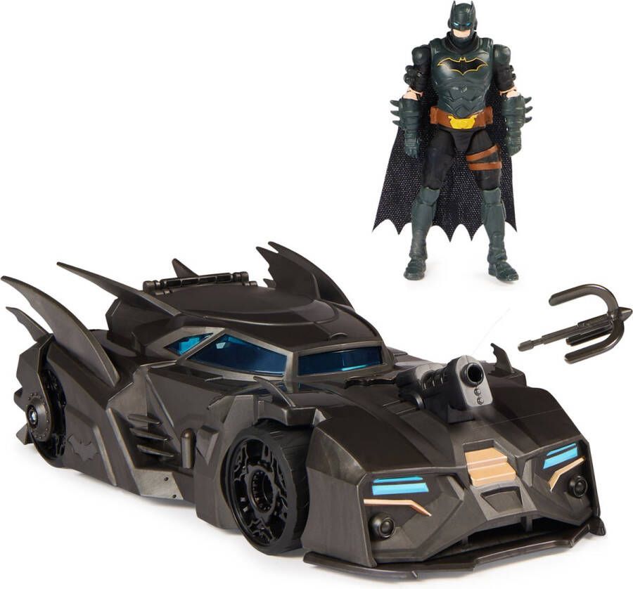 DC Comics Crusader Batmobile speelset met unieke 10 cm Batman-figuur en 3 papieren figuren van superschurken