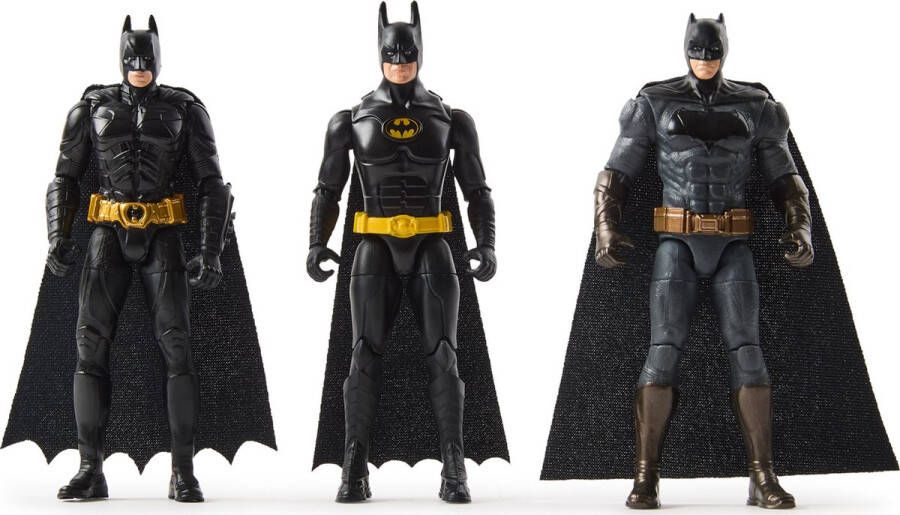 DC Comics DC Batman 85th Anniversary 3 Batman-actiefiguren van 10 cm Batman Returns The Dark Knight en Batman vs Superman Limited Edition