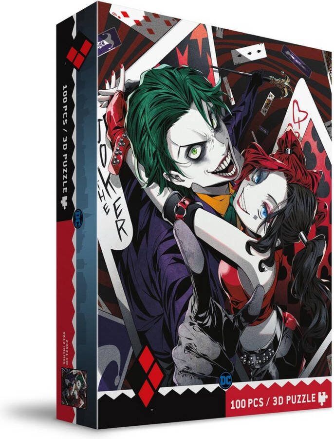DC Comics Batman Puzzel 3D-Effect The Joker & Harley Quinn Manga (100 pieces) Multicolours