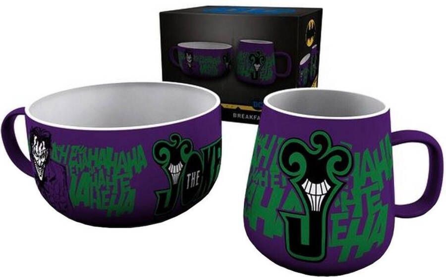 DC Comics The Joker Breakfast Set (2 Pieces) (Black Green Purple)