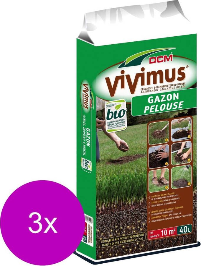 DCM Vivimus Gazon Onkruidbestrijding 3 x 10 m² 40 l