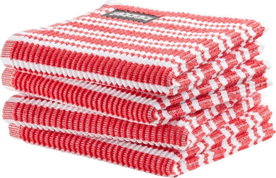 DDDDD Vaatdoek Classic Clean 30x30cm classic red set van 4