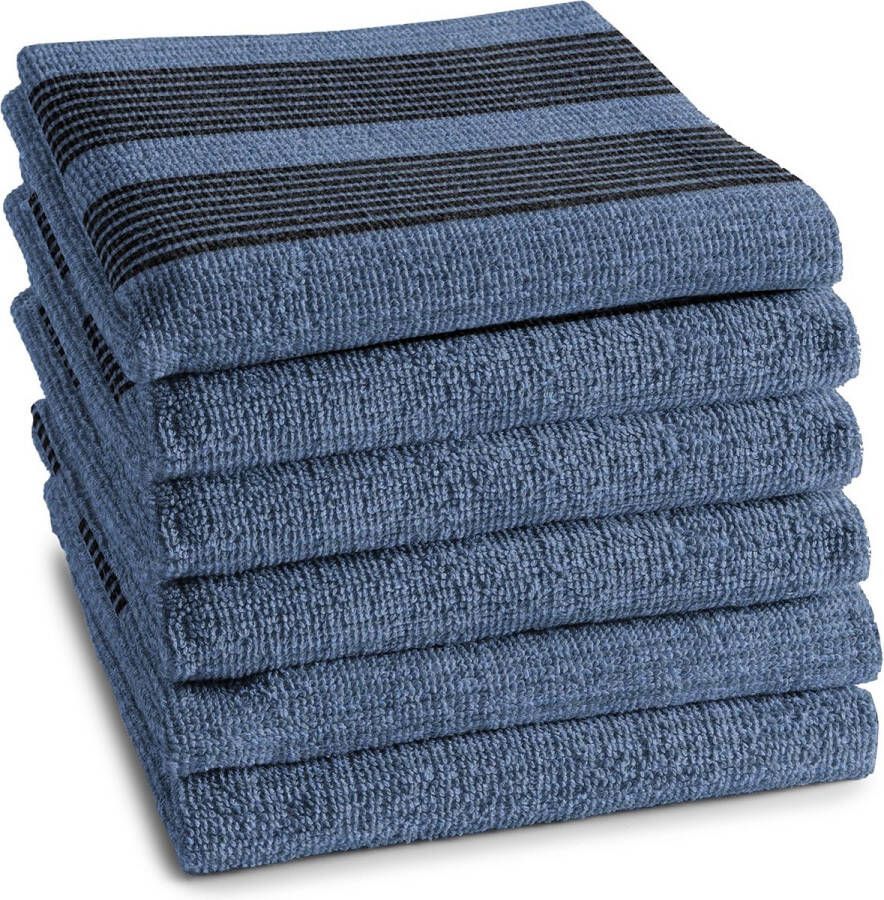 DDDDD 6x Keukendoek Baxter 50x55 cm Denim Set van 6 stuks