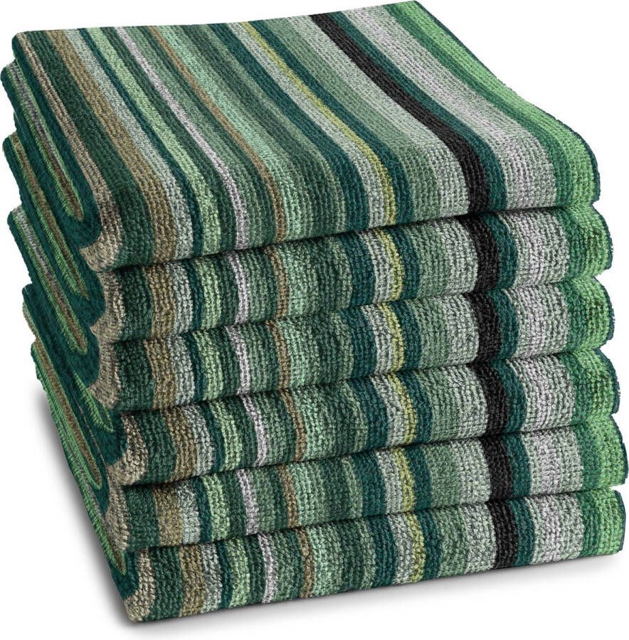 DDDDD 6x Keukendoek Over the rainbow 50x55 cm Groen Set van 6 stuks