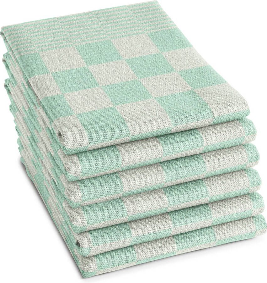 DDDDD 6x Theedoek Barbeque 65x65 cm Pastel Groen Set van 6 stuks