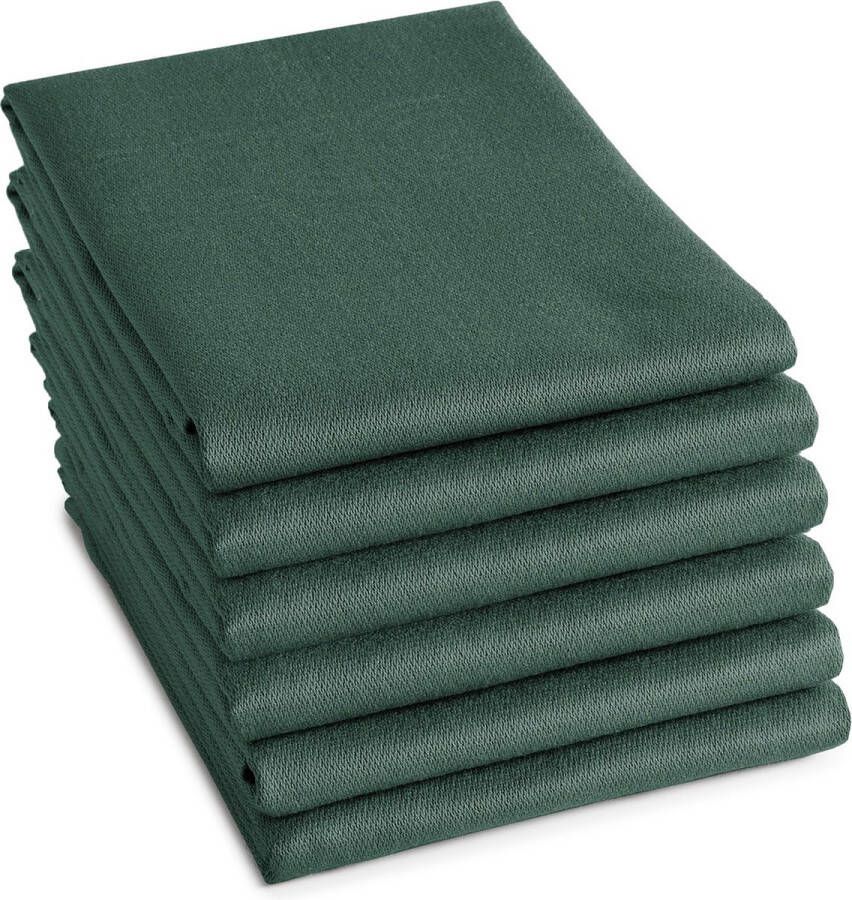 DDDDD 6x Theedoek Logo 60x65 cm Groen Set van 6 stuks