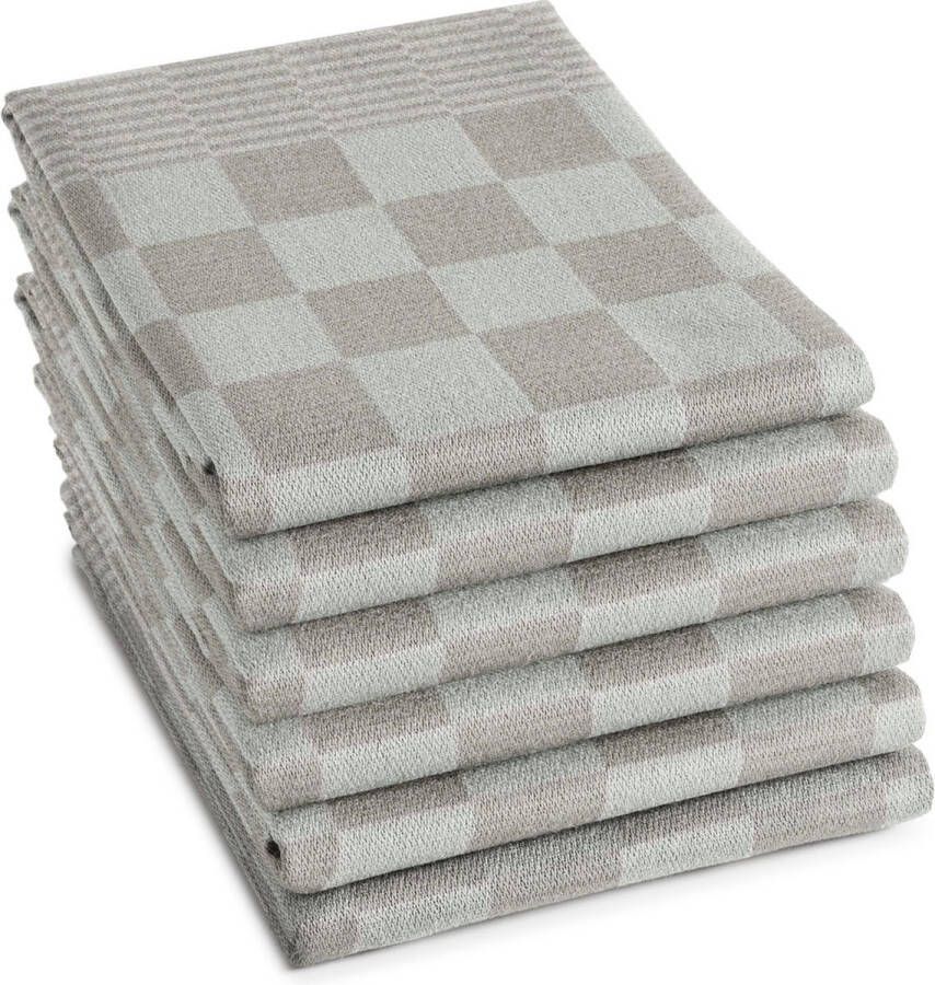 DDDDD Barbeque 6x Theedoeken Set van 6 stuks 65x65cm -Taupe