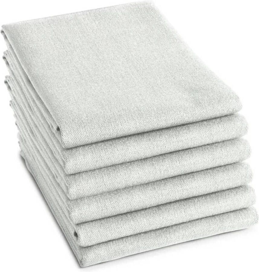 DDDDD Barbeque Theedoek Set van 6 Katoen Geruit 65x65 cm Wit