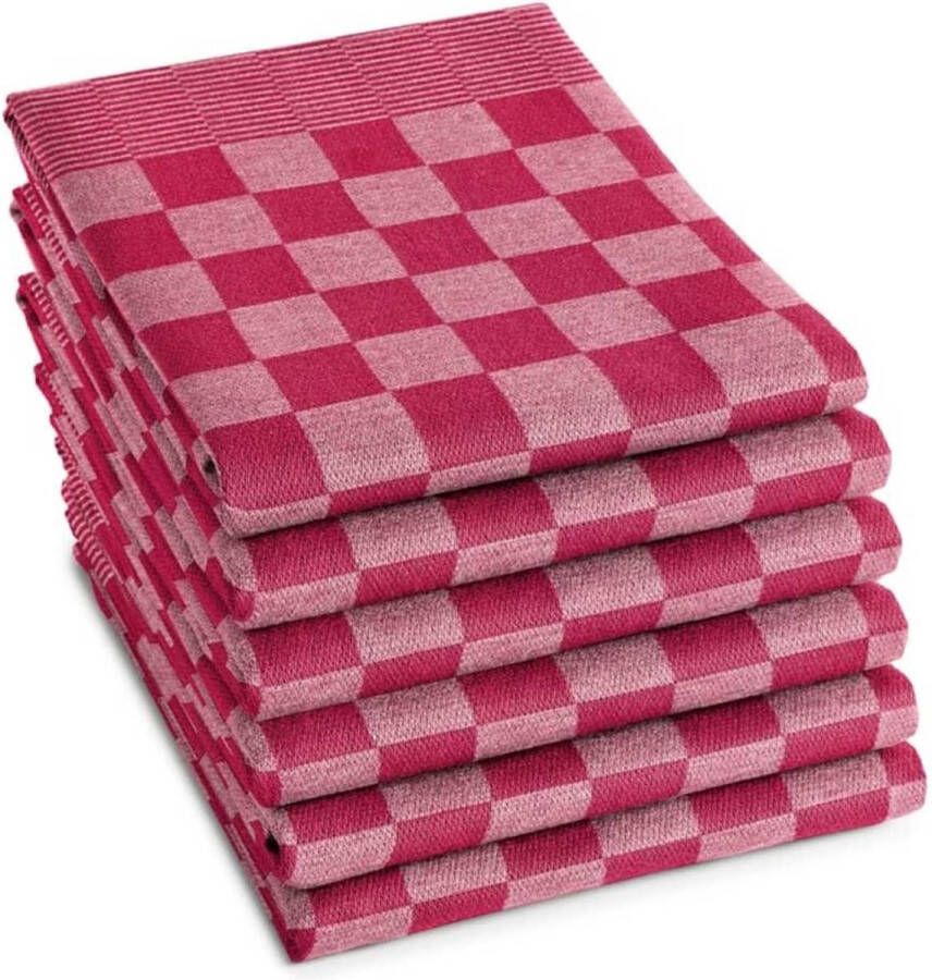 DDDDD Barbeque 6x Theedoeken Set van 6 65x65cm Rood