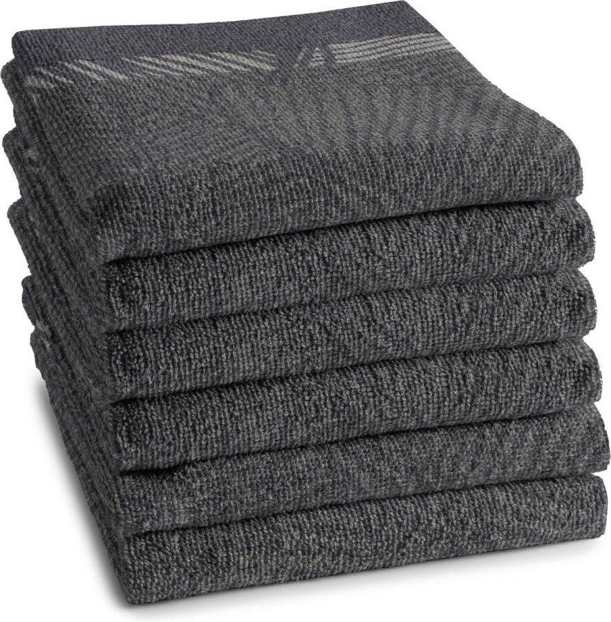 DDDDD Barrier Keukendoek Set van 6 Keukenhanddoeken 50x55cm Antraciet