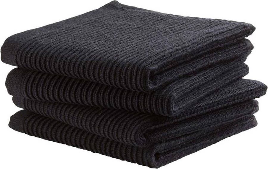 DDDDD Vaatdoek Basic Clean 30x30cm neutral black set van 4
