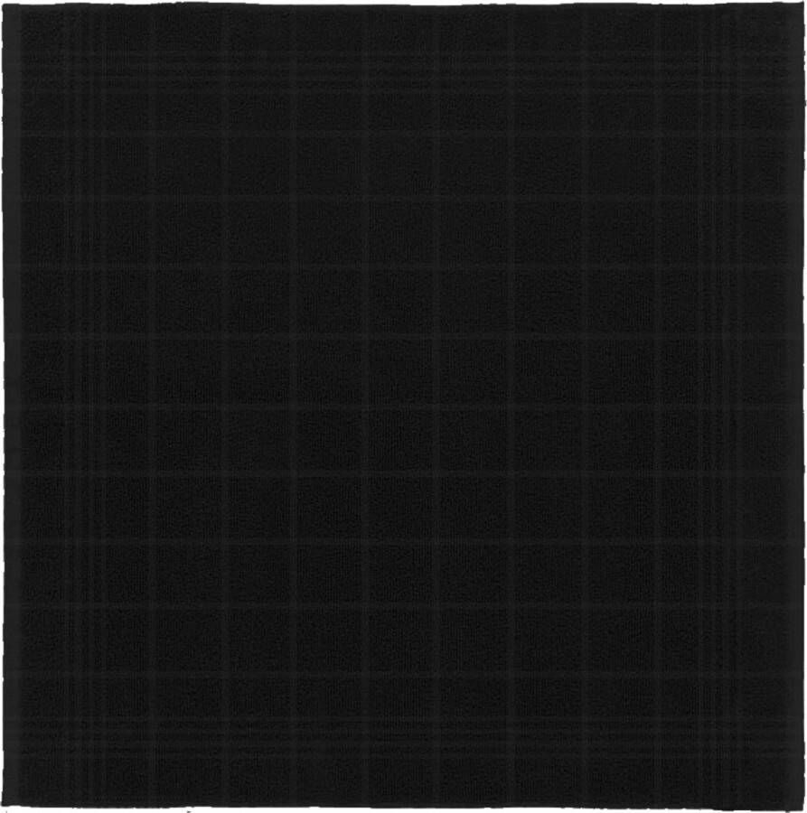 DDDDD Block Keukendoek Set van 6 Katoen Geruit 50x55 cm Zwart