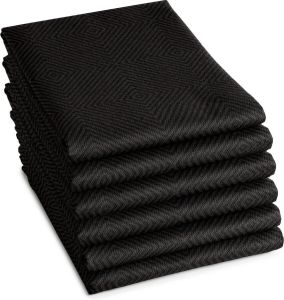 DDDDD Cisis Theedoek 60x65 cm Set van 6 Ebony